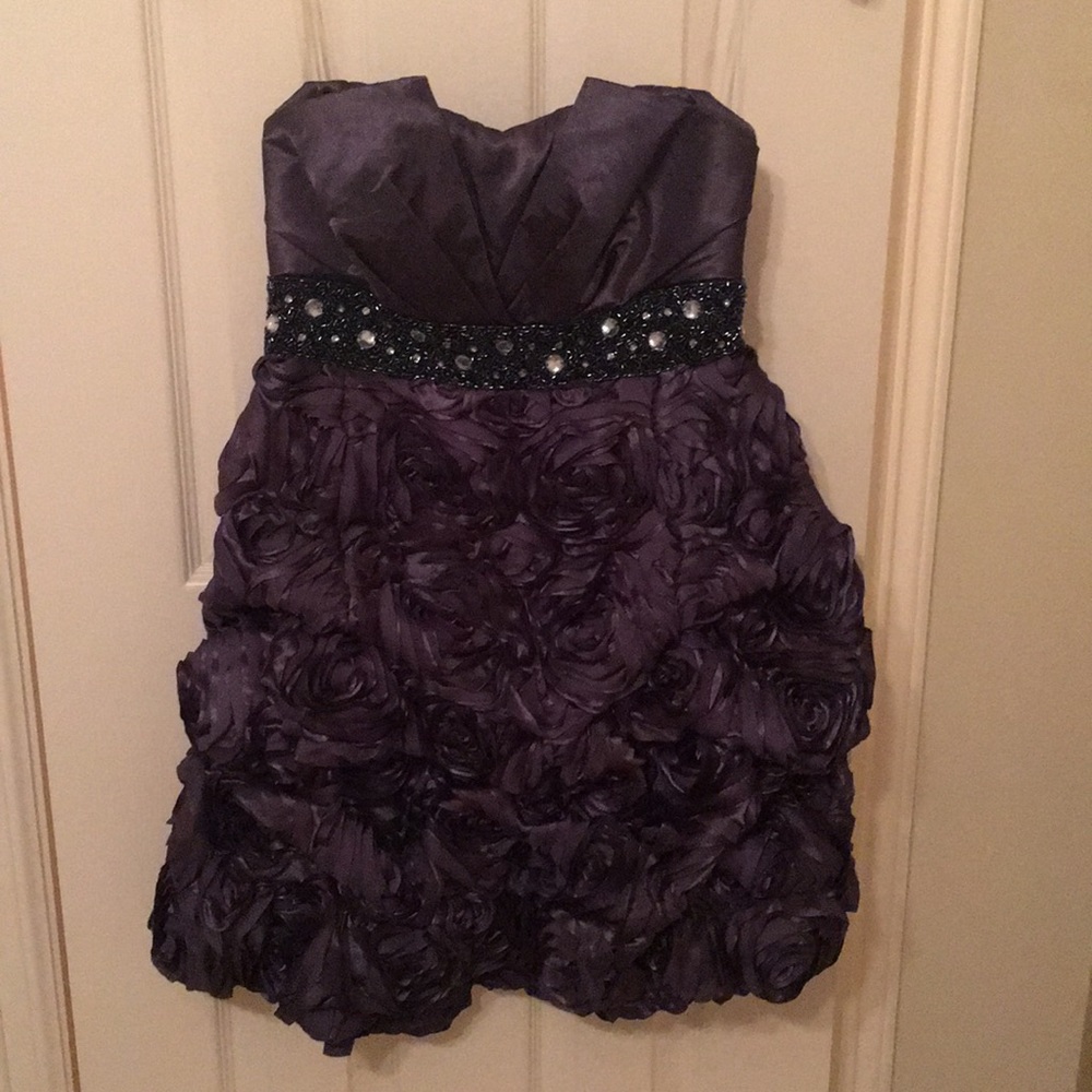 Strapless rose pageant/prom dress
